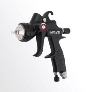 Fuji Spray MP-V8 Stealth Edition spray gun, featuring a black ergonomic handle and precision nozzle, ideal for automotive paint applications.